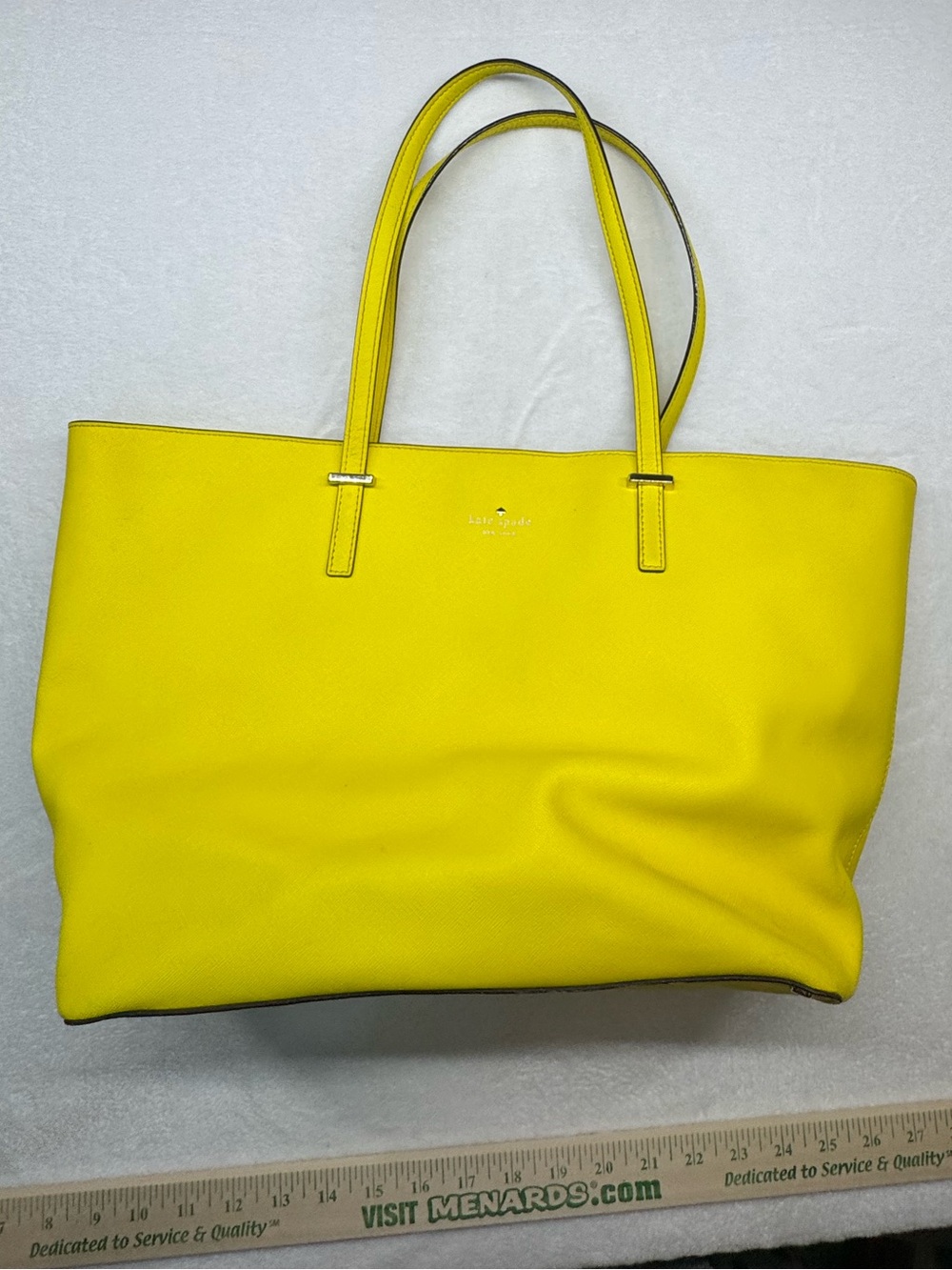 Kate Spade Yellow Large Tote Bag Zip Top Shoulder Purse Project TLC - Picture 2 of 14
